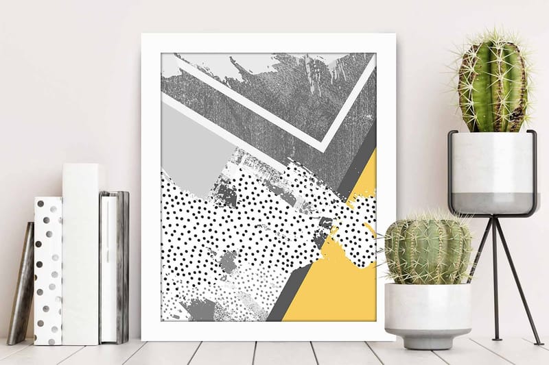 Taulu Geometric kehyksellä Monivärinen - 23,5x28,5 cm - Sisustustuotteet - Taulu & taide
