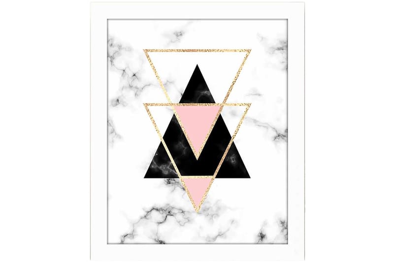 Taulu Geometric kehyksellä Monivärinen - 23,5x28,5 cm - Sisustustuotteet - Taulu & taide