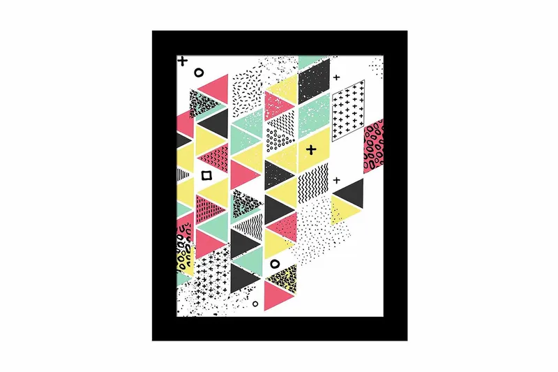 Taulu Geometric kehyksellä Monivärinen, 23,5x28,5 cm