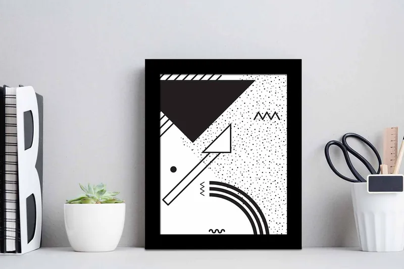 Taulu Geometric kehyksellä Monivärinen - 23,5x28,5 cm - Sisustustuotteet - Taulu & taide