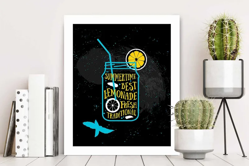 Taulu Kitchen kehyksellä Monivärinen - 23,5x28,5 cm - Sisustustuotteet - Taulu & taide