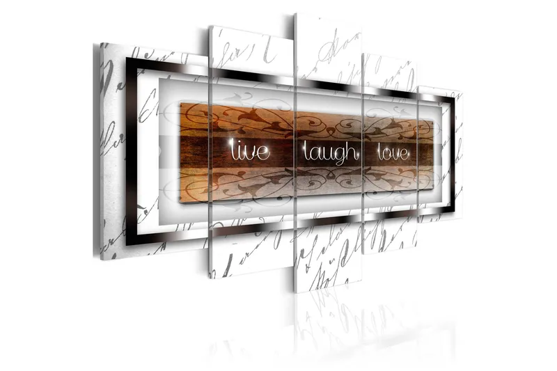 Taulu Live Laugh Love White 200x100, Artgeist sp. z o. o.
