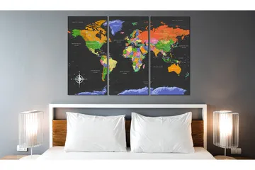 Taulu Maps Dark Depth 90x60 - Artgeist sp. z o. o. - Sisustustuotteet - Taulu & taide - Canvas-taulu