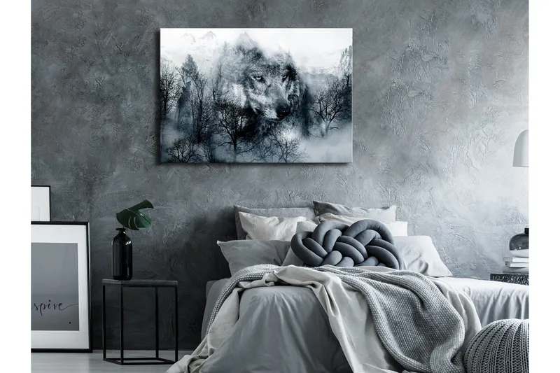 Taulu Mountain Predator Wide Black and White 120x80, Artgeist sp. z o. o.