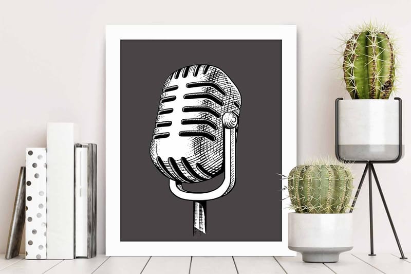 Taulu Music kehyksellä Monivärinen - 23,5x28,5 cm - Sisustustuotteet - Taulu & taide