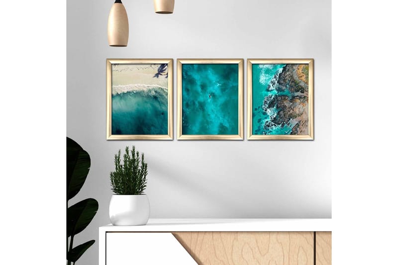 Taulu Nautical kehyksellä 3-pak Monivärinen - 23,5x28,5 cm - Sisustustuotteet - Taulu & taide