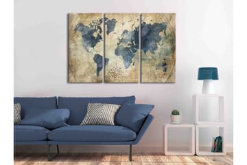 Taulu Retro Map 3 Parts 90x60 - Artgeist sp. z o. o. - Sisustustuotteet - Taulu & taide - Canvas-taulu