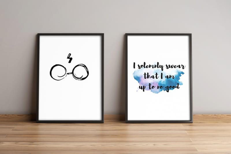 Taulu Sayings kehyksellä 2-pak Monivärinen - 36x51 cm - Sisustustuotteet - Taulu & taide