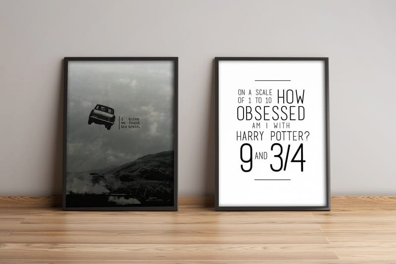 Taulu Sayings kehyksellä 2-pak Monivärinen - 36x51 cm - Sisustustuotteet - Taulu & taide