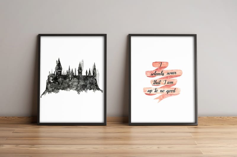 Taulu Sayings kehyksellä 2-pak Monivärinen - 36x51 cm - Sisustustuotteet - Taulu & taide
