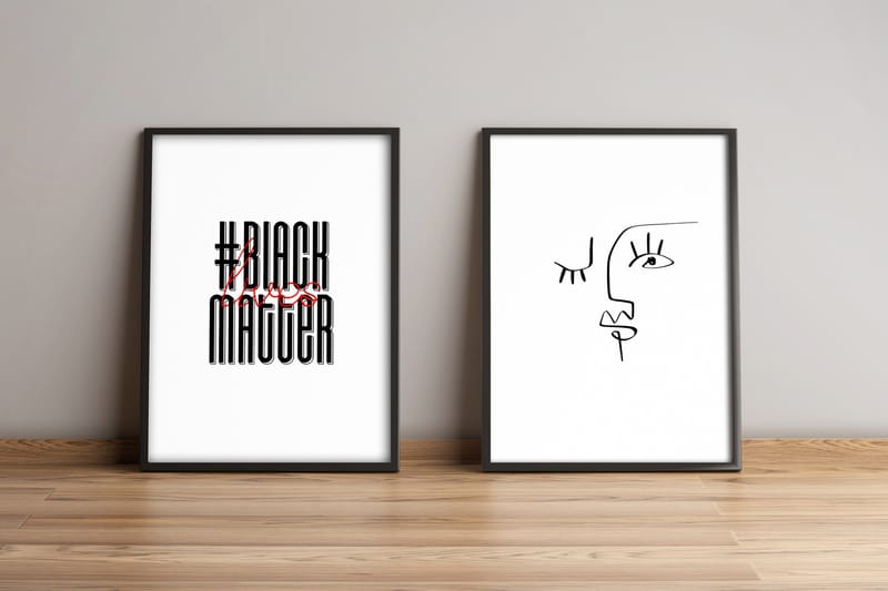 Taulu Sayings kehyksellä 2-pak Monivärinen - 36x51 cm - Sisustustuotteet - Taulu & taide