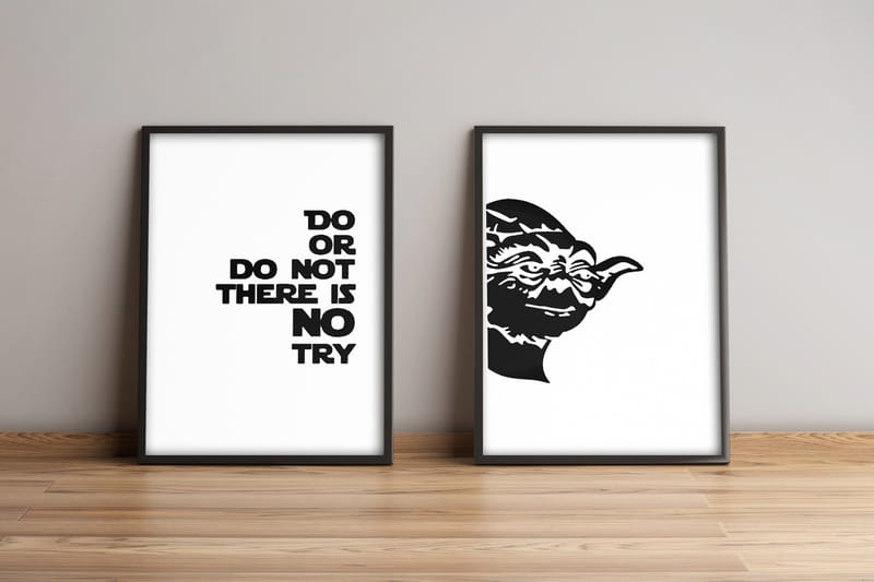 Taulu Sayings kehyksellä 2-pak Monivärinen, 36x51 cm