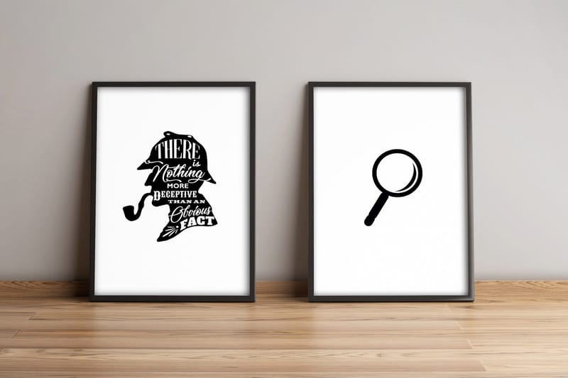 Taulu Sayings kehyksellä 2-pak Monivärinen - 36x51 cm - Sisustustuotteet - Taulu & taide