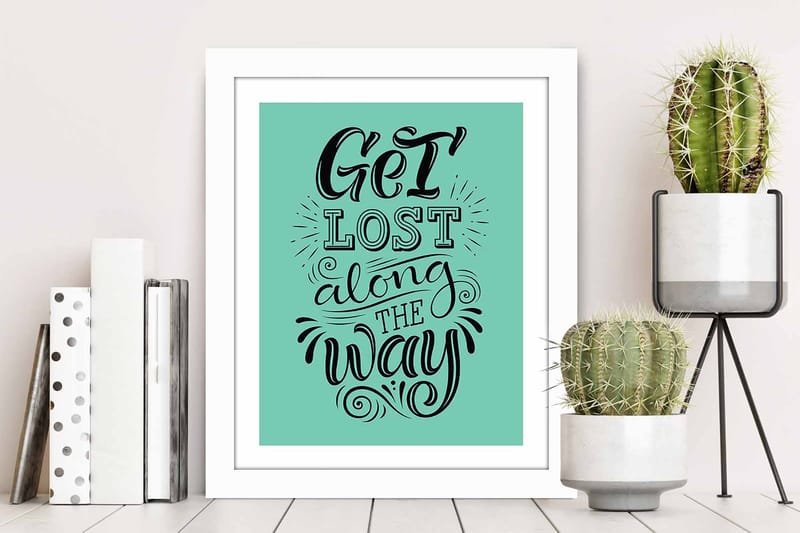 Taulu Sayings kehyksellä Monivärinen - 23,5x28,5 cm - Sisustustuotteet - Taulu & taide