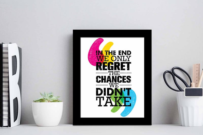 Taulu Sayings kehyksellä Monivärinen - 23,5x28,5 cm - Sisustustuotteet - Taulu & taide