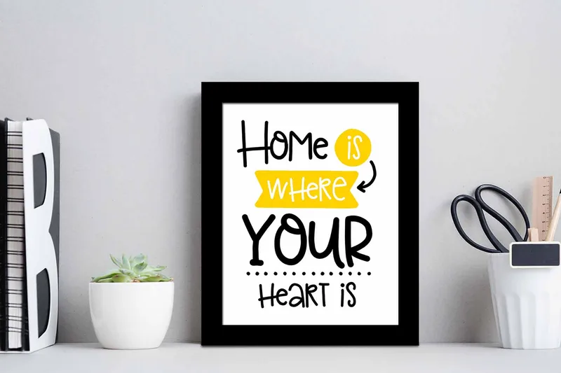 Taulu Sayings kehyksellä Monivärinen - 23,5x28,5 cm - Sisustustuotteet - Taulu & taide