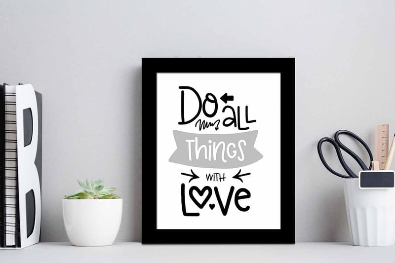 Taulu Sayings kehyksellä Monivärinen - 23,5x28,5 cm - Sisustustuotteet - Taulu & taide