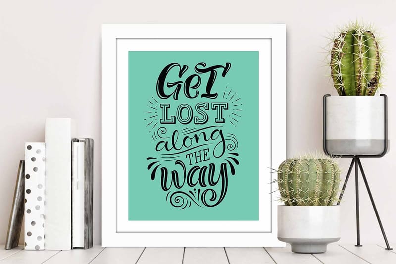 Taulu Sayings kehyksellä Monivärinen - 23,5x28,5 cm - Sisustustuotteet - Taulu & taide