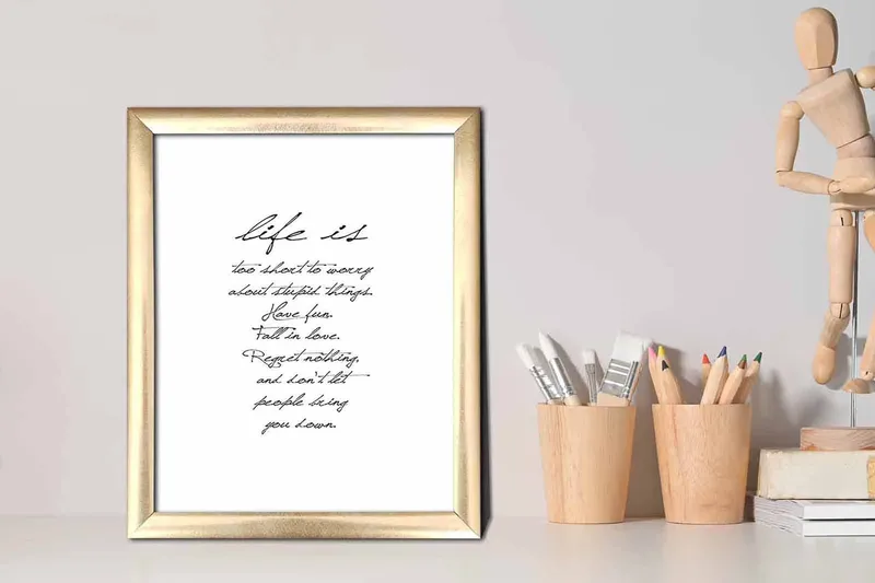 Taulu Sayings kehyksellä Monivärinen - 23,5x28,5 cm - Sisustustuotteet - Taulu & taide