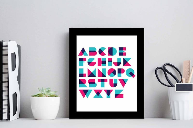 Taulu Sayings kehyksellä Monivärinen - 23,5x28,5 cm - Sisustustuotteet - Taulu & taide