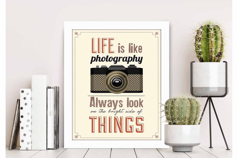 Taulu Sayings kehyksellä Monivärinen - 23,5x28,5 cm - Sisustustuotteet - Taulu & taide