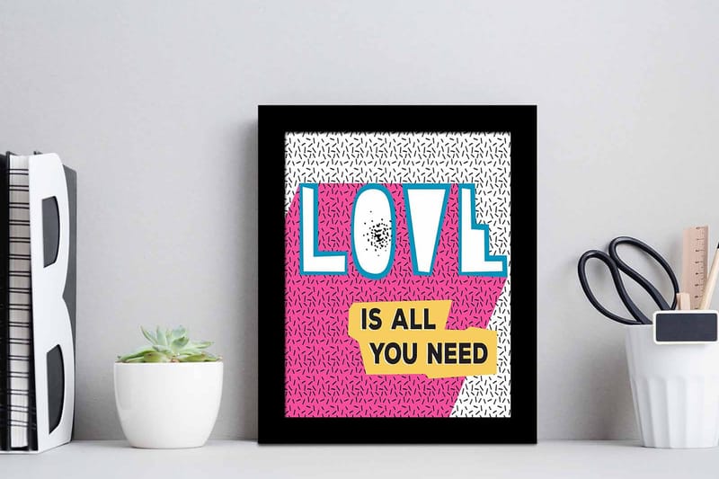 Taulu Sayings kehyksellä Monivärinen - 23,5x28,5 cm - Sisustustuotteet - Taulu & taide