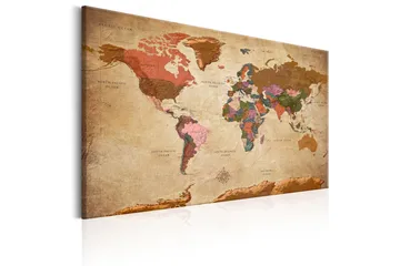 Taulu World Map: Brown Elegance 90x60 - Artgeist sp. z o. o. - Sisustustuotteet - Taulu & taide - Canvas-taulu