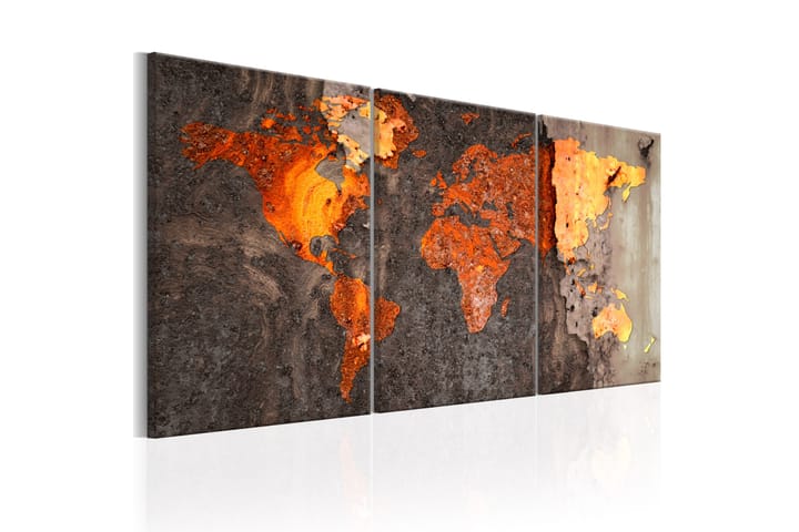 Taulu World Map Rusty World 60x30 - Artgeist sp. z o. o. - Canvas-taulu - Seinäkoristeet