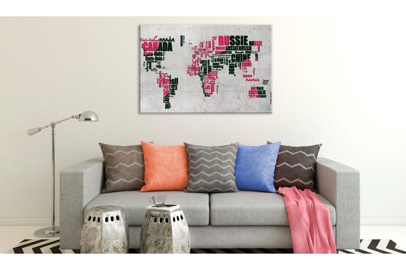 Taulu World Map: The French Connection (FR) 60x40, Artgeist sp. z o. o.