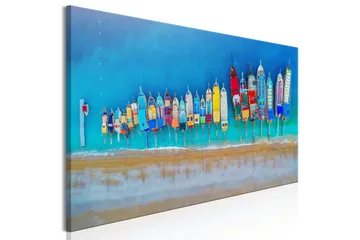 Tavla Colourful Boats (1 Part) Narrow 120x40 - Sisustustuotteet - Taulu & taide - Canvas-taulu