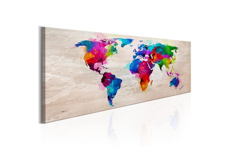 Tavla World Map: Finesse of Colours 135x45