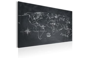 Tavla World Map: Travel broadens the Mind 90x60 - Sisustustuotteet - Taulu & taide - Canvas-taulu