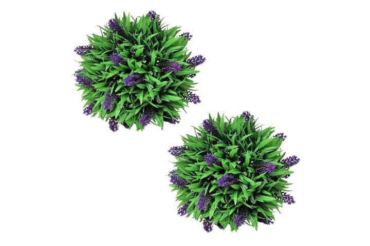 Kahden Puksipuupallon sarja laventelilla 28 cm - Vihreä - Tekokasvit - Parvekekukat