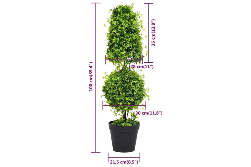 Tekokasvi puksipuu ruukulla vihreä 100 cm - Vihreä - Sisustustuotteet - Tekokasvit