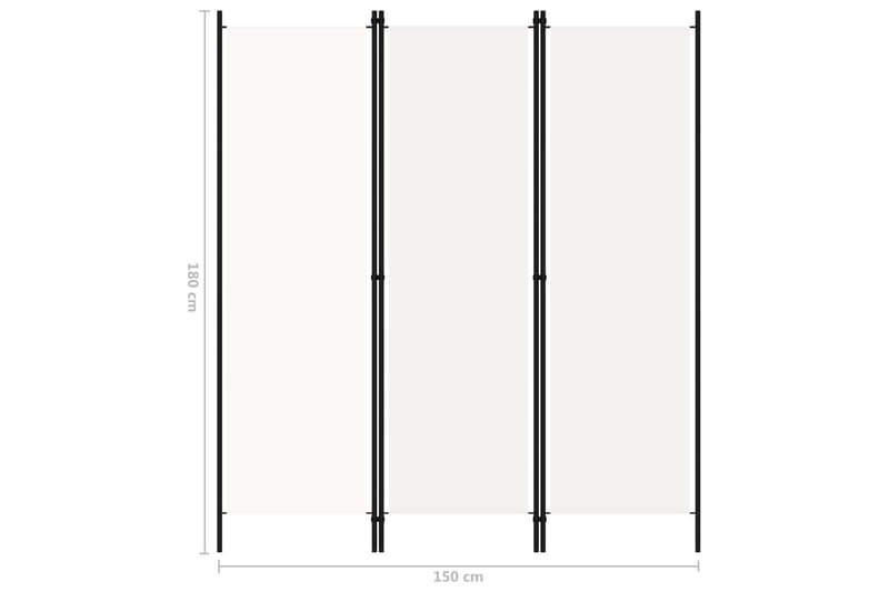 3-paneelinen tilanjakaja valkoinen 150x180 cm - Sisustustuotteet - Tilanjakaja & sermi - Sermiseinä