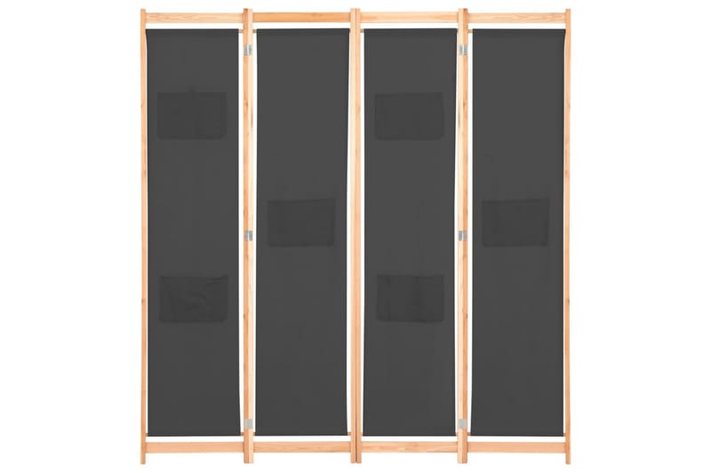 4-Paneelinen Tilanjakaja harmaa 160x170x4 cm kangas - Harmaa - Sisustustuotteet - Tilanjakaja & sermi - Sermiseinä