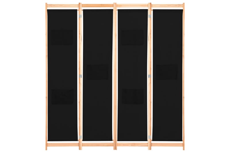 4-Paneelinen Tilanjakaja musta 160x170x4 cm kangas - Musta - Sisustustuotteet - Tilanjakaja & sermi - Sermiseinä