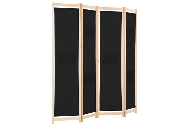 4-Paneelinen Tilanjakaja musta 160x170x4 cm kangas - Musta - Sisustustuotteet - Tilanjakaja & sermi - Sermiseinä