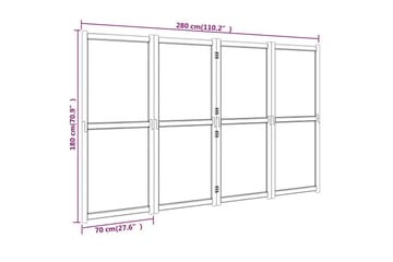 4-paneelinen tilanjakaja musta 280x180 cm - Musta - Sisustustuotteet - Tilanjakaja & sermi