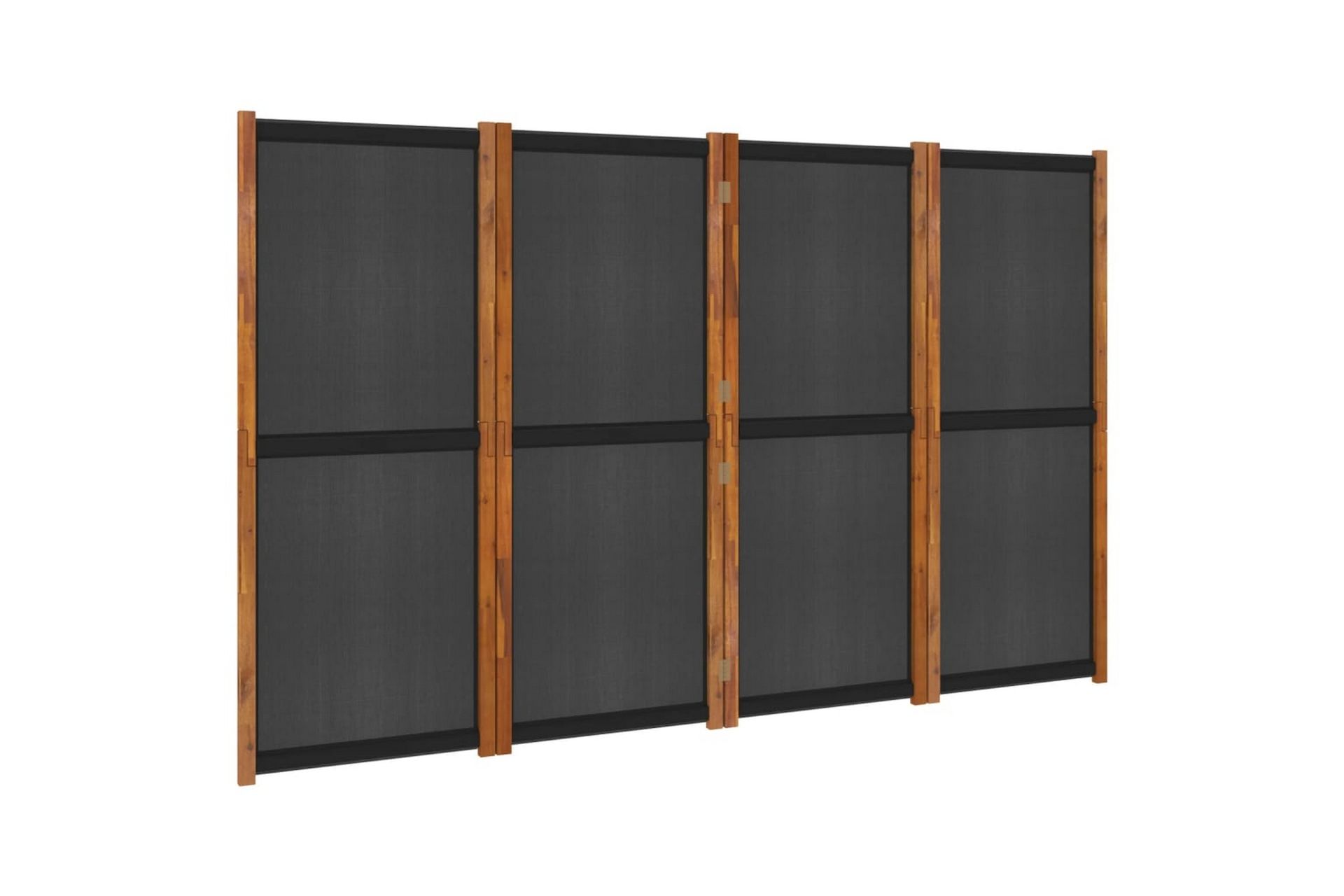 4-paneelinen tilanjakaja musta 280x180 cm - Musta - Sisustustuotteet - Tilanjakaja & sermi