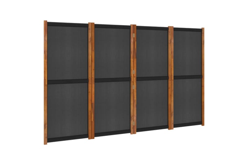 4-paneelinen tilanjakaja musta 280x180 cm - Musta - Sisustustuotteet - Tilanjakaja & sermi