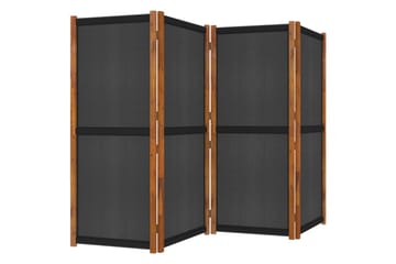 4-paneelinen tilanjakaja musta 280x180 cm - Musta - Sisustustuotteet - Tilanjakaja & sermi