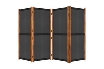 4-paneelinen tilanjakaja musta 280x180 cm - Musta - Sisustustuotteet - Tilanjakaja & sermi