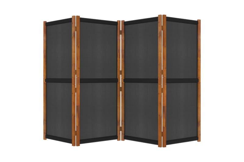 4-paneelinen tilanjakaja musta 280x180 cm - Musta - Sisustustuotteet - Tilanjakaja & sermi