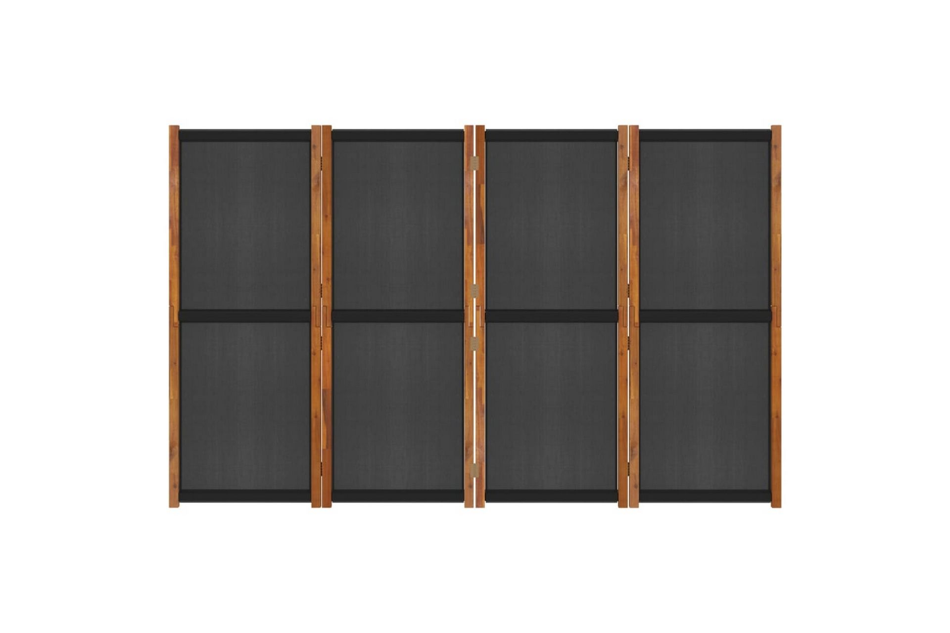 4-paneelinen tilanjakaja musta 280x180 cm - Musta - Sisustustuotteet - Tilanjakaja & sermi