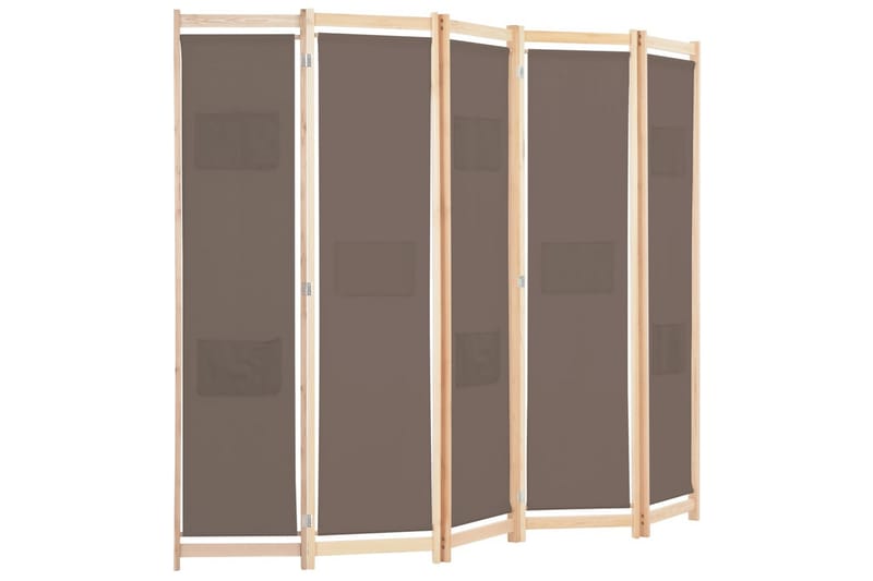 5-Paneelinen Tilanjakaja ruskea 200x170x4 cm kangas - Ruskea - Sisustustuotteet - Tilanjakaja & sermi - Sermiseinä