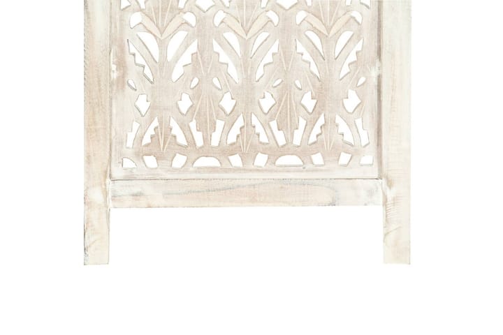 5-paneelinen tilanjakaja valkoinen 200x165 cm täysi mangopuu - Valkoinen - Sermiseinä - Tilanjakaja & sermi