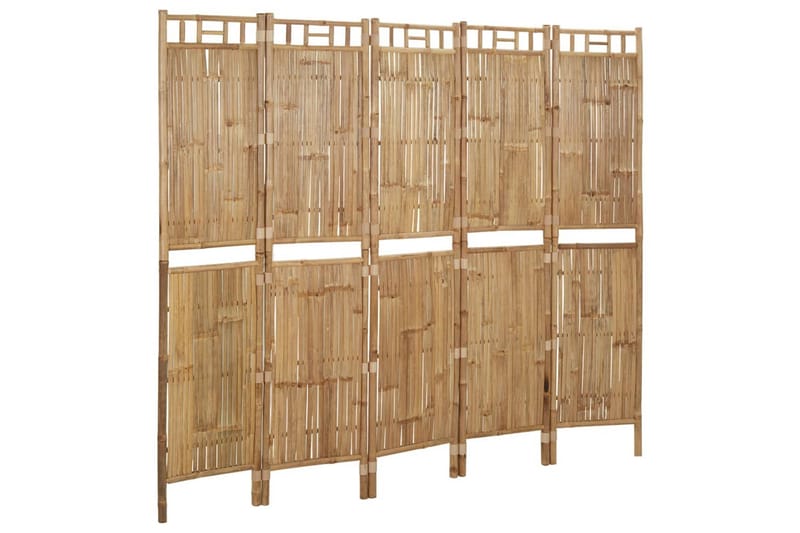 5-paneelinen tilanjakaja bambu 200x180 cm - Ruskea - Sisustustuotteet - Tilanjakaja & sermi