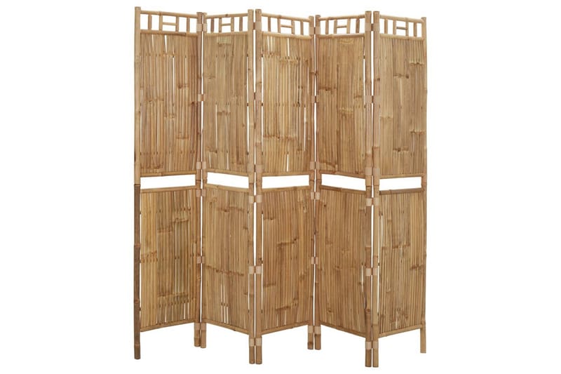 5-paneelinen tilanjakaja bambu 200x180 cm - Ruskea - Sisustustuotteet - Tilanjakaja & sermi