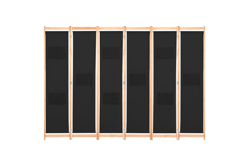 6-Paneelinen Tilanjakaja musta 240x170x4 cm kangas - Musta - Sisustustuotteet - Tilanjakaja & sermi - Sermiseinä
